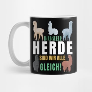 Alpaka Herde Antirassismus Mug